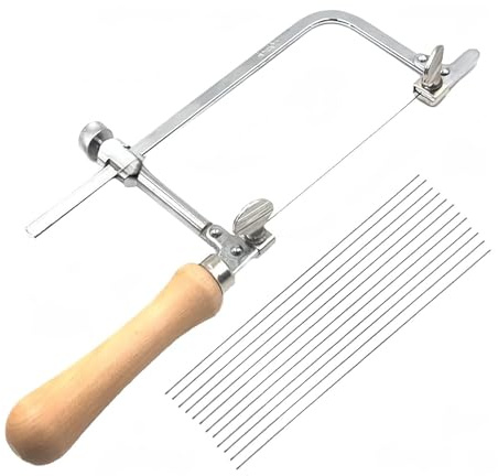 Scie à métaux - Scie à chantourner réglable avec 12 lames de scie à chantourner - Scie à chantourner - Scie à métaux - Scie à bijoux pour bois, travail du bois, du verre, du métal
