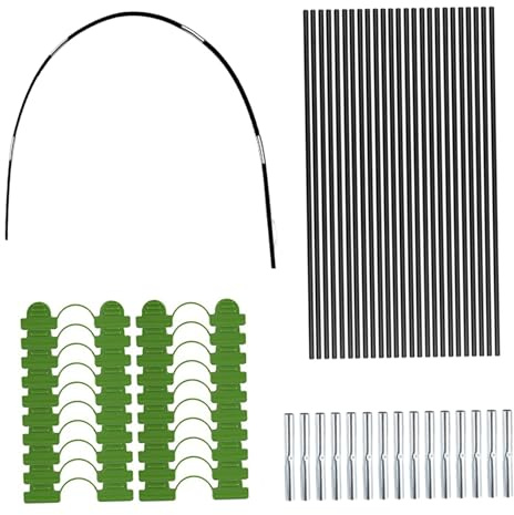 Uanqfegy Cerchi per Serra, Kit da 30 Pezzi per aiuole Rialzate - Tunnel Rimovibili in Fibra di Vetro con Morsetti, Coltivazione per Giardino
