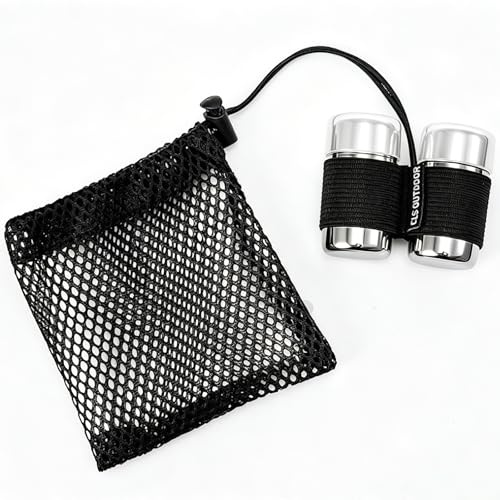 2 Pack Travel Salt and Pepper Shakers Set, Stainless Steel Spice Shakers | Leak Resistant Condiment Pots with Mesh Bag for Camping BBQ Picnic Hiking and Outdoor Cooking