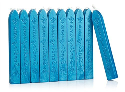 Mceal Siegellackstange mit Docht, Blume De Luce Retro 10 Stück Packung (Himmelblau)