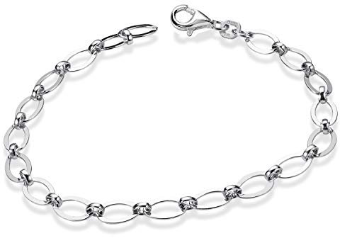 MATERIA Figaro Armband Frauen Silber 925-18cm Silberarmband Gliederarmband Armkette 5mm breit rhodiniert SA-102