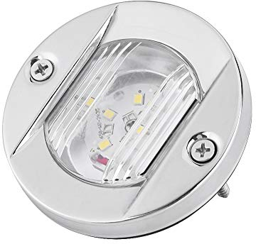 Keenso LED Edelstahl 12V Wasserdicht Marine Boot Licht LED Navigation Anker Stern Lights Yacht Hecklicht, Weiß Edelstahl Segeln Signalleuchten Andere Fahrzeuge