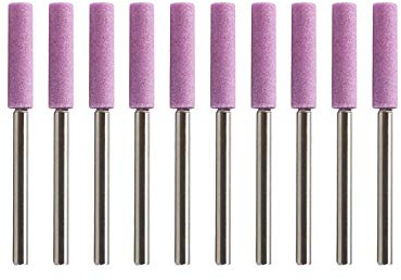 OTOTEC 10 Stück 3/8 Kettensägen-Schleifstein, passend für Kettensäge, Kette, Maniküre, Metallpolieren (Schaft 3 mm)