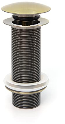wohnfreuden 120 mm Pop Up Ablauf-Ventil ohne Überlauf für Waschbecken & Waschtisch - Universal Ablaufgarnitur aus Messing - Abflussgarnitur inkl Dichtungen für Waschschalen aller Art