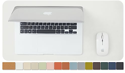 Kompakte Kork Schreibtischunterlage - Kleine doppelseitige Schreibtischauflage für Büro und Zuhause - Als große Mausunterlage und kleine Schreibtischmatten auf Schreibtischen（Weiß、60cmx30cm）