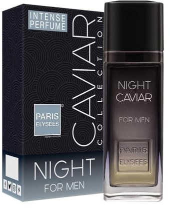 PARIS ELYSEES - Night Caviar - Eau de Toilette Homme - Aromatique - Pamplemousse, Ananas, Poivre, Cumin - Made in France - Vaporisateur parfum - 100ML