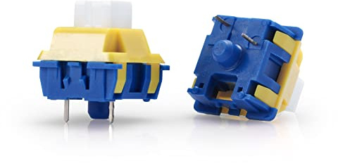 Redragon A113 Bullet-B Interrupteur mécanique tactile 3 broches équivalent bleu monté sur plaque 3 broches, modèle de commutateur de clavier DIY remplaçable à chaud, 50 millions de clics (24 pièces)