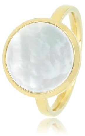 My Bendel Abgerundeter Naturstein-Ring | Erhältlich in Mehreren Farben in Silber & Gold | Einzigartiger Schmuck Für Frauen | Verfärbt Sich Nicht | Mit Luxuriöser Geschenkverpackung