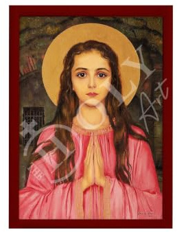 Saint Philomena Ikone, handgefertigt, griechisch, katholisch, orthodoxe Ikone des Heiligen Philomena von Korfu, byzantinische Kunst, Wandbehang, religiöses Geschenk, 7 x 10 cm