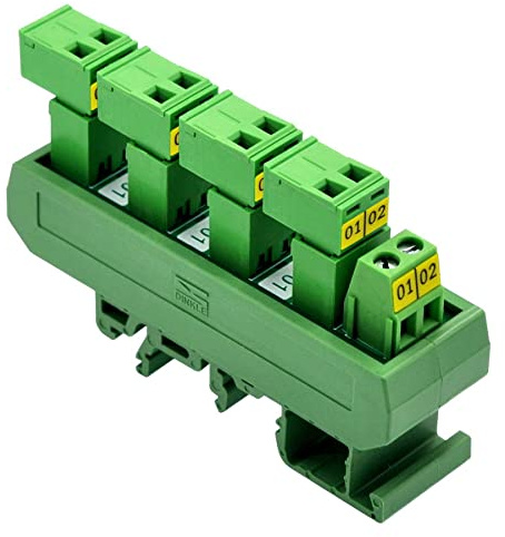 Slim DIN Rail Mount 10A/300V Pluggable Screw Terminal Block Distribution Module (5x2 Position)