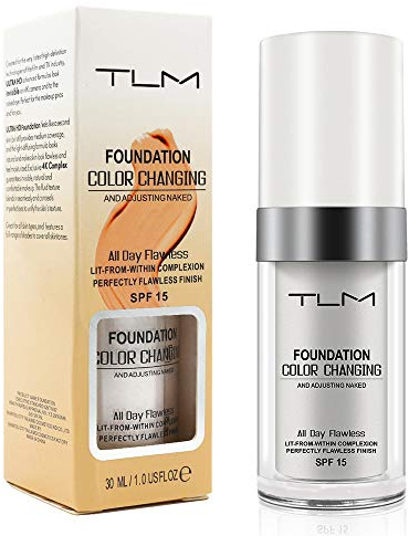 TLM Fond de teint liquide à changement de couleur naturelle hydratante pour la protection solaire et éclaircissante 30 ml