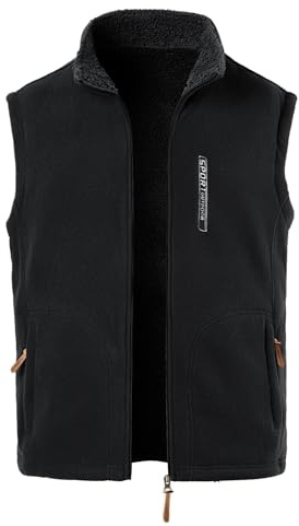 MeiLayM Herren Fleeceweste Stehkragen Outdoor Westen Casual Winterweste für Männer Warm Ärmellos Fleecejacke Leicht Warm Weste mit Reißverschlusstaschen mit Plüsch Gefüttert