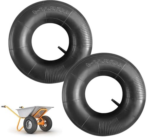 Abiemuce 2 PCS 4.10/3.50-4 Pollici Tubo per Ruota Carriola, Camera D'aria per Pneumatici, Tubo per Camion con Sacco, Tubo Flessibile per Carrelli a Mano, Carriole, Tosaerba, Ruota per Camion con Sacco