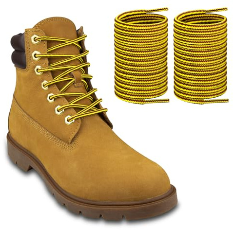 Endoto stövlar skosnören för Timberland arbete vandring jakt runda ersättningsskosnören (färg: gul och brun, storlek: 182 cm)