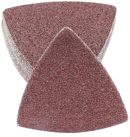 Cionyce Lot de 100 patins de ponçage triangulaires grain 40 pour ponceuse de détail, papier de verre, papier de verre, 80 mm, papier abrasif auto-agrippant