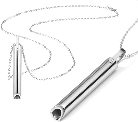 TECHEEL Rauchentwöhnung Hilfsmittel Rauchentwöhnung Kette Atemkette Rauchentwöhnung Rauchen Aufhören Achtsame Halskette Zur Druckentlastung Reduziert Angstzustände(Silber)