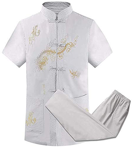Tai Chi-Kleidung, bedruckt, für Herren, Damen, Jungen, Damen, traditionelle chinesische Kampfkunst, Wing Chun, Boxen, Karate, Leinen, Taekwondo-Kleidung, Geschenk (A XL) (B XXLarge)