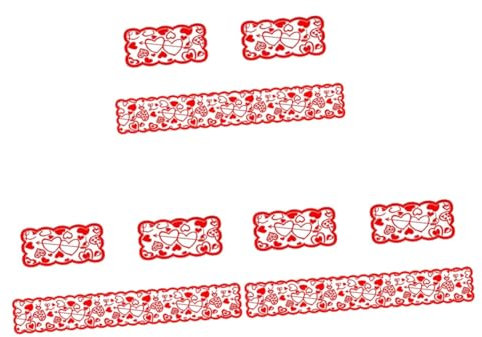 PRETYZOOM 3 Sätze Wohnkultur Tischdekoration Tischwäsche zum Valentinstag Tortenspitze Esstisch Tischfahnen Liebe Tischfahnen Tischdecke Tischläufer Herz Party-Tischfahne Herzförmig Amor