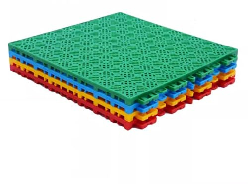 Tapis Caillebotis en Caoutchouc Tapis De Sol Modulaires À Emboîtement De 12 Pouces, Carrelage Pour Terrain De Sport En Plein Air, Patio, Piscine, Hangar, Garage, Remorque (Color : Blue, Size : 10PCS