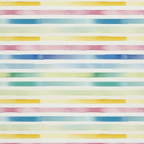 HEKO PANELS Stoff Oxford Wasserdichte Meterware Canvas-Stoff Polyester Nähstoff Dekostoffe Handwerken Wasserabweisend Blickdicht Streifen Bunt Aquarell Wasserfarbe 1 Meter 155 x 100 cm DX2162