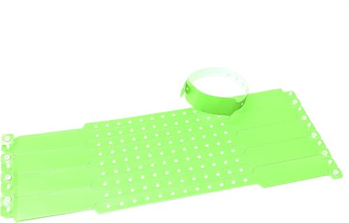 PVC Einlassbänder Vinyl Kontrollbänder Eintrittsbänder - twist4® (neongrün, 10)