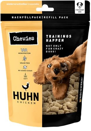 Chewies Trainingshappen - Monoprotein Snack für Hunde - 175g - getreidefrei & zuckerfrei - Softe Leckerlies fürs Hundetraining - hypoallergen (Huhn)