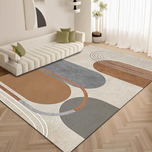 Teppich flurteppich,Abwaschbares und schmutzabweisendes braunes Farbdesign,kuschelige teppiche küchen Teppich,200x300cm