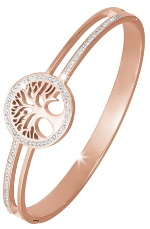 MILAKOO Arbre de Vie Bracelet Dames en Acier Inoxydable Bracelets Ovales 6mm Arbre de Vie Bracelet pour les Femmes