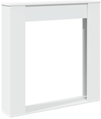 vidaXL Kaminumrandung, Dekorative Kaminkonsole, Kaminsims Dekokamin für Wohnzimmer, Kaminattrappe Kaminverkleidung, Weiß Holzwerkstoff