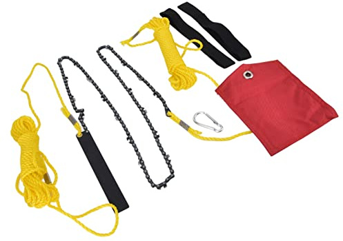 48 Outil d'élagage Professionnel Scie à Branche Haute Scie à Chaîne à Corde à Main de Membre d'arbre Portable en Pouces, 63 Dents Haute dureté 65 Poche Pliante en Acier au