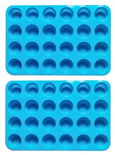 2 Moldes Redondos De Silicona De 24 Piezas, Moldes Para Postres, Utensilios Para Hornear, Moldes Para Pasteles, Moldes Para Galletas, Moldes Para Mini Muffins, Utensilios De Cocina