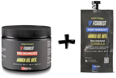 Arnica per Cavalli Uso Umano Extra Forte 98%, 500ml Effetto caldo + 50ml effetto Freddo, Arnica Gel forte ad azione Intensa, per Massaggi a muscoli - Made in Italy Fisiobest
