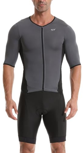 Lo.gas Tuta da Triathlon da Uomo Trisuit a Maniche Corte Traspirante Asciugatura Rapida per Nuoto Ciclismo e Corsa