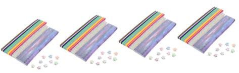 NUOBESTY 4 Sätze Origami Stern Papiersterne Streifen Stern Papierstern Dekorationen Origami Papierstreifen Papierstern Laternen Papierstern Streifen Ausschnitte DIY 1290 Stück * 4