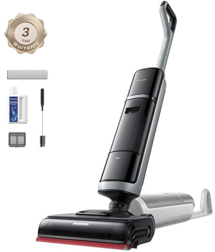 DREAME H15 Pro Heat Aspirapolvere Lavapavimenti, Lavaggio 85 °C, Braccio Robotico IA GapFree, RGB, Aspirazione 22 kPa, 0 Grovigli, Lavaggio Spazzola 100 °C, Asciugatura 5 min 90 °C, Navigazione e App