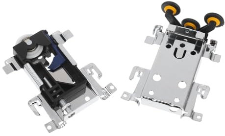 Alipis Kit de Roulettes de Porte Coulissante pour Placard, Ensemble Haut et Bas 2 Pièces en Fer et Abs, Installation Facile, Faible Bruit, pour Rail de Porte de Placard