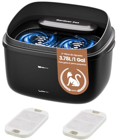 Gardner Pet Fuente para Gatos y Perros 3.78L-Negro