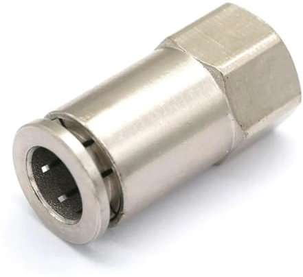 FQHIDMOMX Pneumatic Nickel Brass Push In Connector Union Quick Release Air Fitting Plumbing 1/8 Female to Fit Tube O/D 8mm