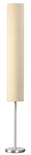 Fischer & Honsel Stehleuchte, Ramas | nickelfarben matt| Stoffschirm| sandfarben Leinen/sandfarben| H: 165 cm, D: 25 cm| mit Fußschalter schaltbar| 3x E14 max. 25W ohne Leuchtmittel