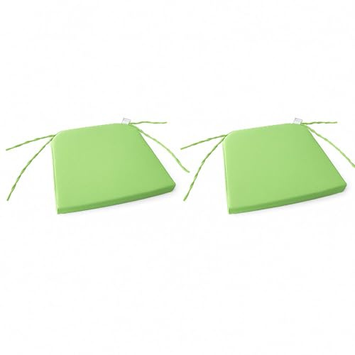Well Home Juego de 2 Cojines para sillas Color Verde con Lazos 40x40cm