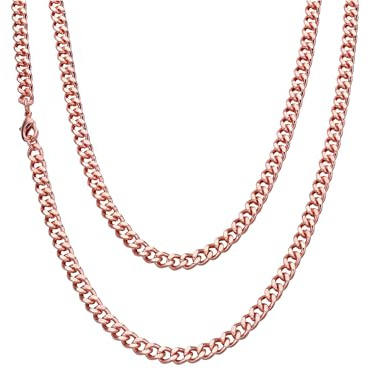 MagEnergy Cuban Link Chain for Men Women, Copper Cuban Necklace 18-22 L | Miami Hip Hop Cuban Necklace,Jewelry Gift for Friend,Husband,Birthdays,Anniversarie,Valentine's Day,6-9mm Wide