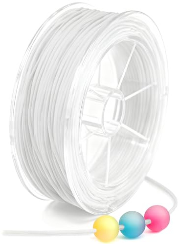 Redamancy 35 m gummiband, 1 mm gummiband för armband, elastisk tråd, armbandssnöre för pärlor, halsband, smyckestillverkning, gör-det-själv-hantverk (vit)