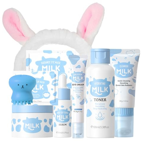 Milch Skin Care Set -Geschenke für Teenager Mädchen- Korean skincare set mit Niacinamide, Hyaluronsäure und Sheabutter -Milk Toner- Mama Geschenk-Lustig Muttertag Muttertagsgeschenke