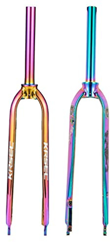 NURUGURE Forcella per Mountain Bike da 26/27,5/29 Pollici in Lega di Alluminio MTB Freno a Disco Rigido sgancio rapido Anteriore Tubo Dritto 1-1/8 QR 9x100mm