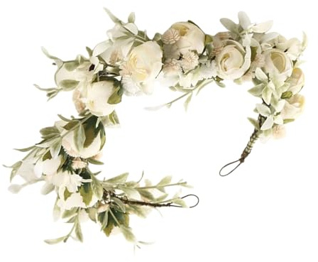 Bridal Flower – Girls Floral Wreath Headband, justerbar konstgjord trädgård, vacker handgjord festdekoration, mjukt lättviktigt foto | elegant tillbehör för bröllop, födelsedagsfester