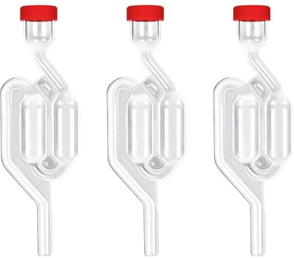 anneratteryer 3 Stück Gärröhrchen Gärröhrchen für weinballon Gärröhrchen wein Gärröhrchen 10mm Gärröhrchen kunststoff,Weinballon Zum Brauen von Bier, Wein, Fermentiertem Sauerkraut，Transparentes Desig