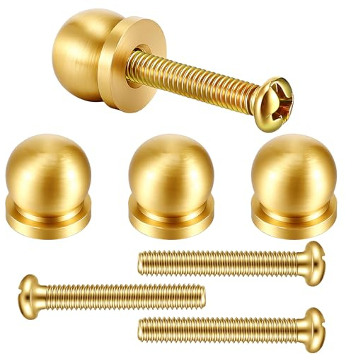 HaiFafafaing 4 Stück Schubladenknöpfe Mini Gold Messing Mit Schrauben | Runde Mini Schrankgriffe Für Küchenschränke, Kleiderschrank, Kommode