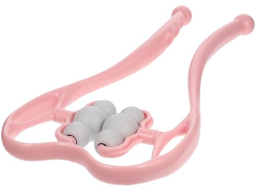 MALUGOGO Masajeador Manual Diseño Ergonómico de Rodillos y Material Abs Multipropósito para Cuello y Vértebras Cervicales para Uso en Casa y Oficina