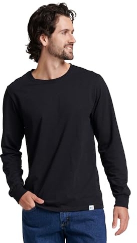 Russell Athletic Mens Cotton Performance Long Sleeve T-Shirts T Shirt, Black, X-Large US