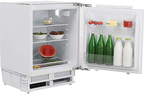 Amica UVKSS 351 900 Unterbau-Kühlschrank, Nischenhöhe: 82,5 cm, 135 l, Festtür, automatische Abtauung, LED-Beleuchtung, weiß